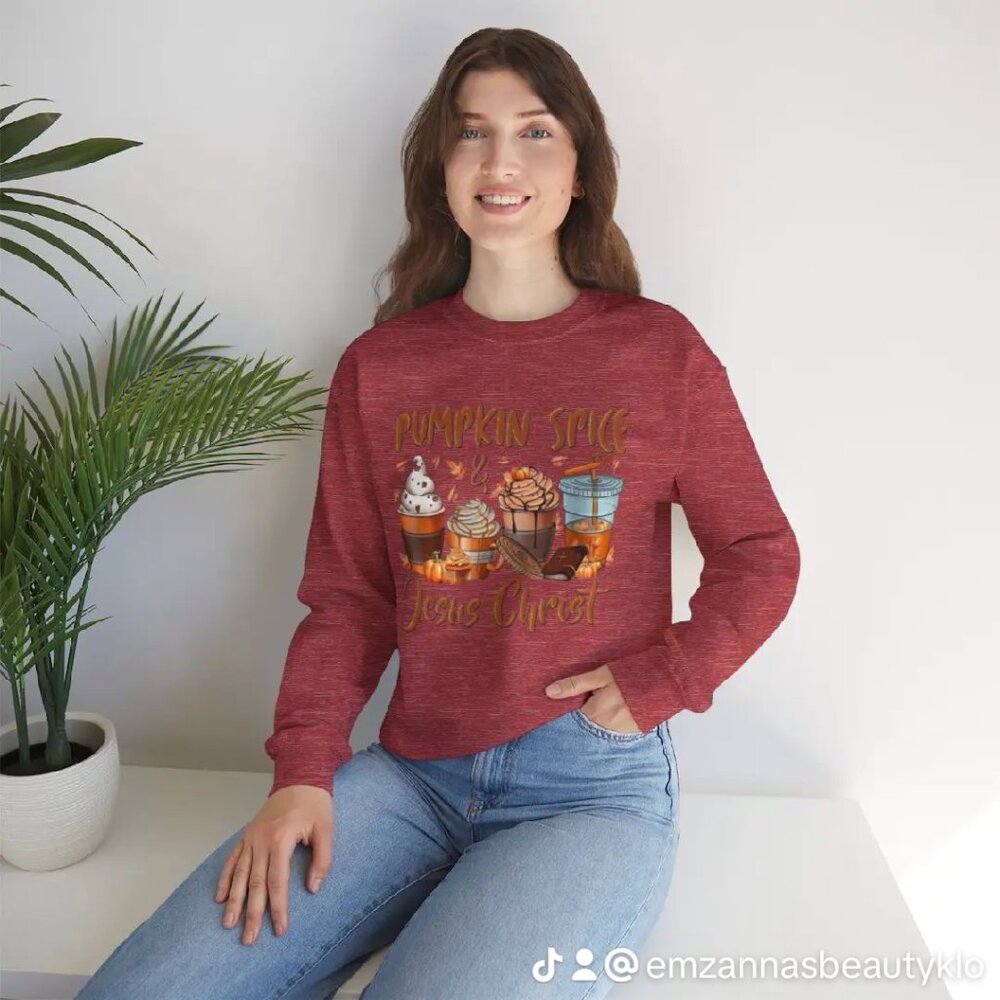 Pumpkin Spice and Jesus Christ crewneck sweatshirt